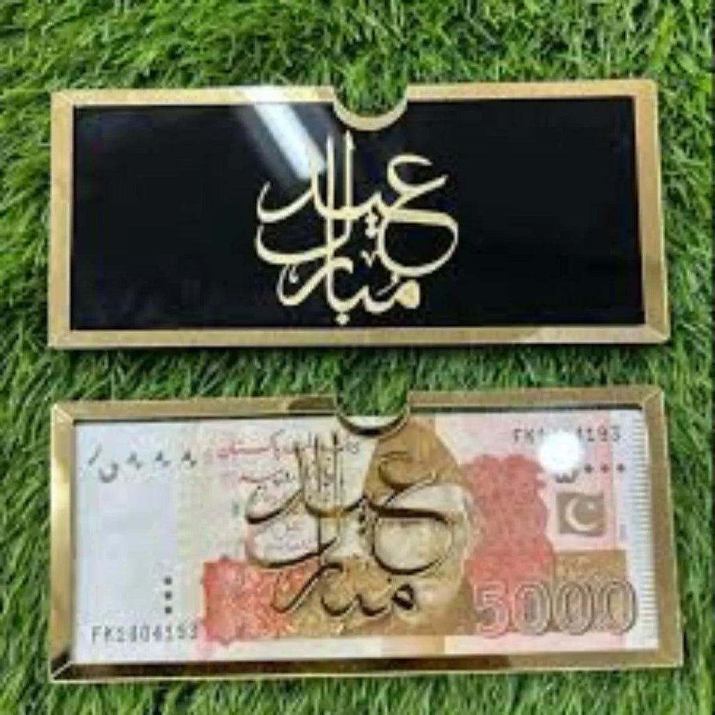Luxury Acrylic Eidi Envelopes Gold 3Pc Set – Premium Reusable Eid Money Holder