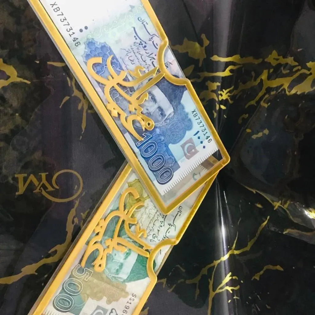 Luxury Acrylic Eidi Envelopes Gold 3Pc Set – Premium Reusable Eid Money Holder